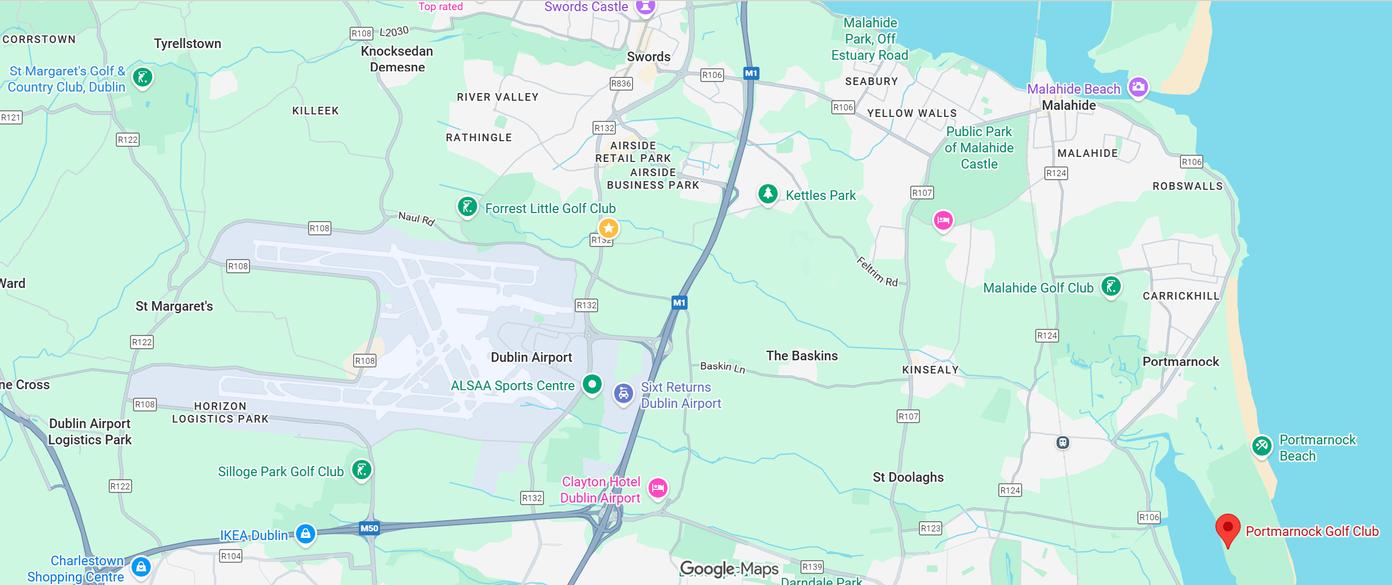 Google Map Location of Portmarnock Hotel & Golf Links